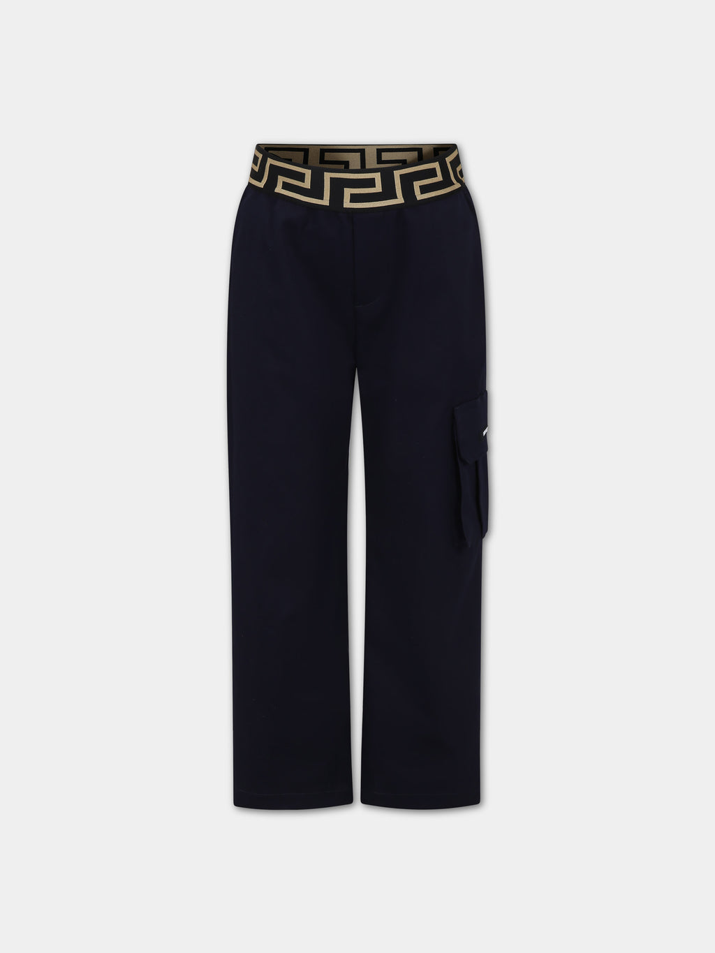 Blue trousers for boy with Versace logo